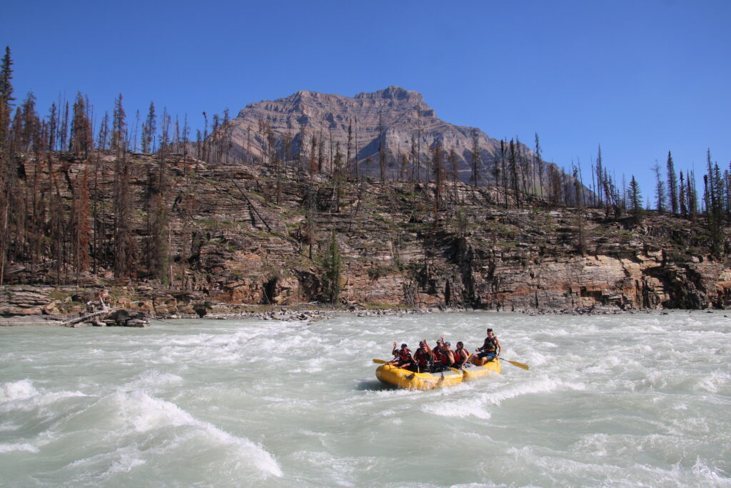 athabasca fall rafting in jasper canyon run