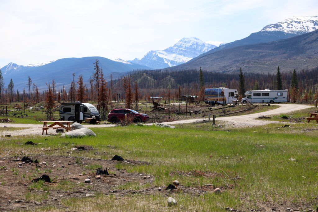 wapiti campground with great views of edith cavell jasper
